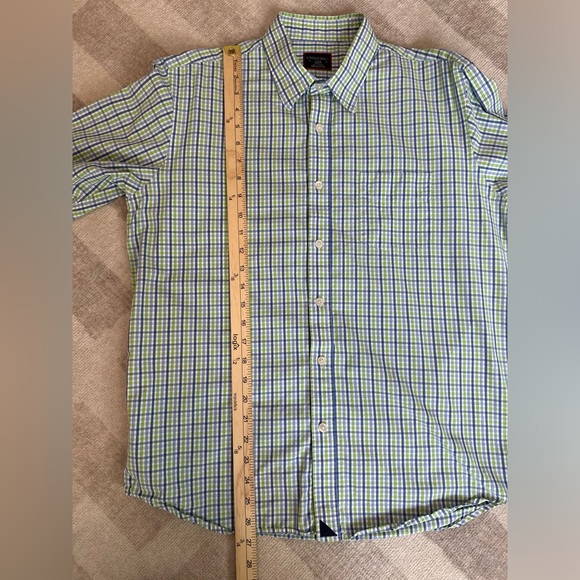 UNTUCKit Men’s Slim Fit Plaid Green and Blue Button Down Shirt (Size L) - Picture 5 of 7